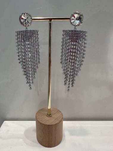 Orecchini cascata di strass con castone