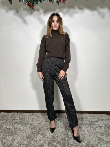 Pantalone damascato bronzo
