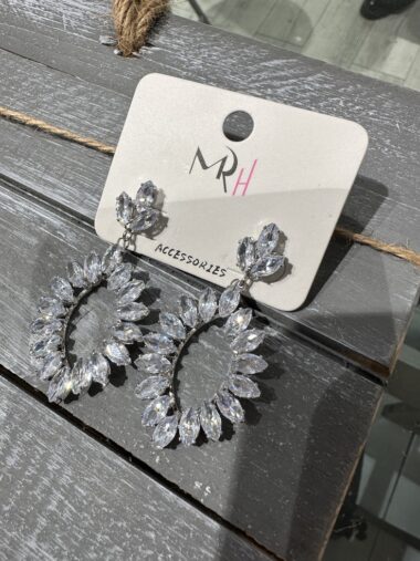 Orecchini strass ovali