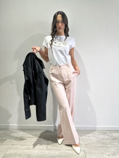 Pantalone rosa a palazzo