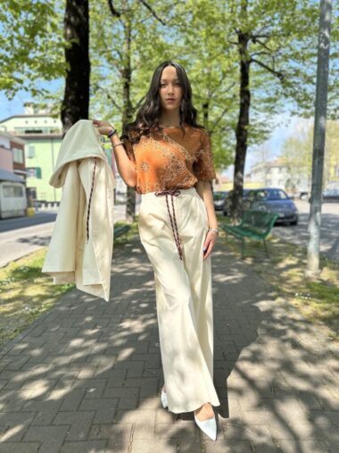 Pantalone burro con cordone -Susymix