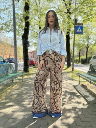Pantalone a fantasia cacao -Susymix