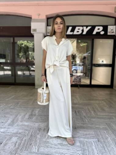 Pantalone fluido viscosa e lino -Susymix