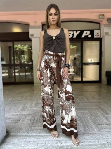 Pantalone a fantasia cacao