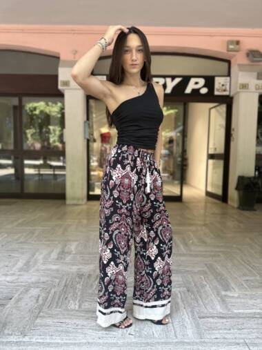 Pantalone a fantasia con riga  -Susymix