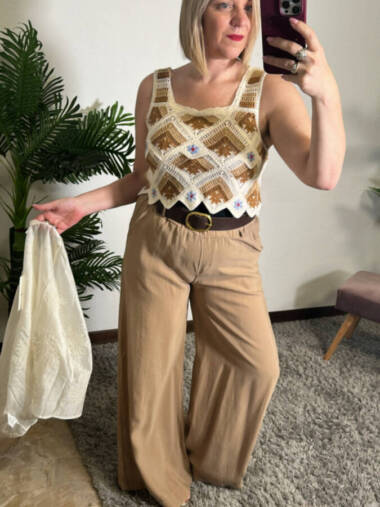 Pantalone in modal beige -Susymix