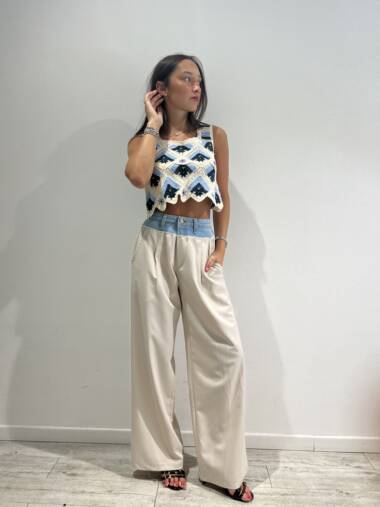 Pantalone con baschina in jeans