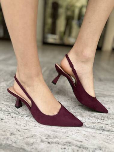 Slingback scamosciate bordeaux