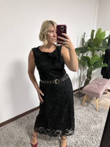 Abito in tulle ricamato con il velluto -Susymix