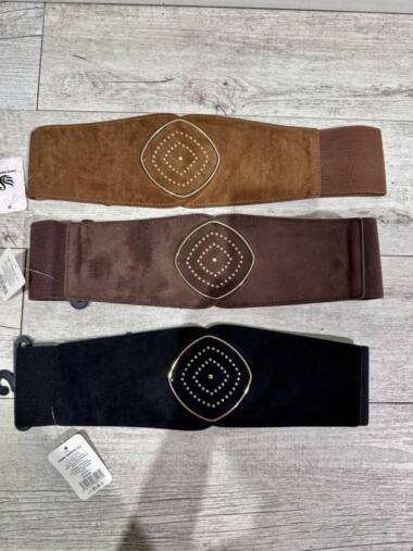 Cintura alta elastica scamosciata con rombo