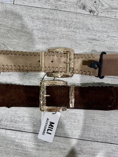 Cintura elastica scamosciata fibia oro