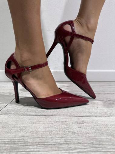 Decolletè in vernice Love bordeaux