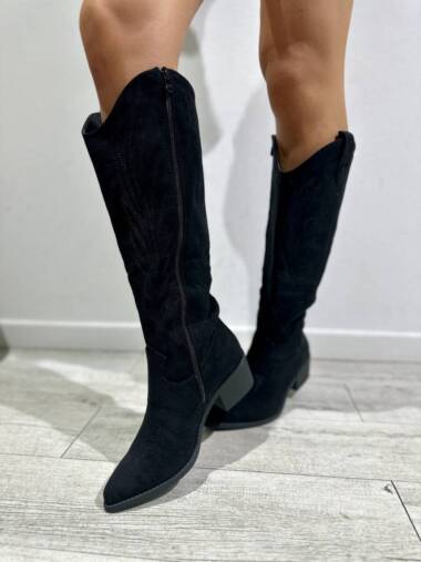 Texano scamosciato nero