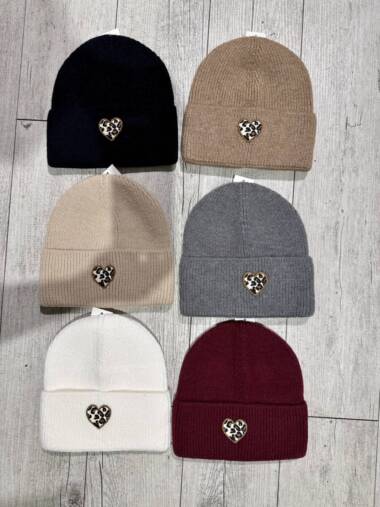 Berretto cuore maculato