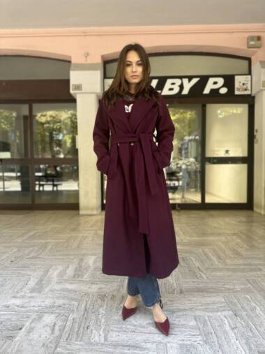 Cappotto lungo con cintura