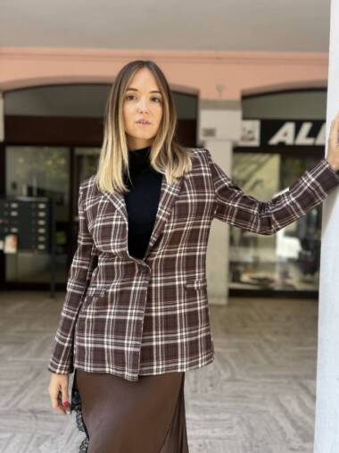 Blazer scozzese moro
