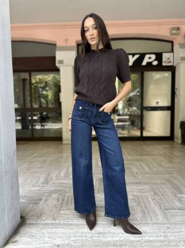 Jeans dritto con taschina davanti