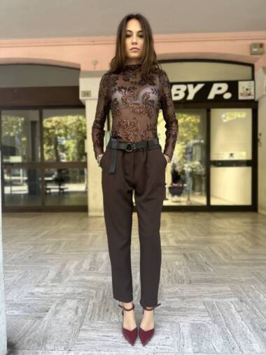 Pantalone con cintura Cacao -Susymix