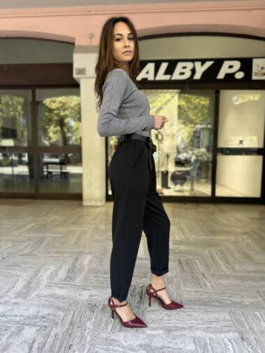Pantalone con cintura Nero -Susymix