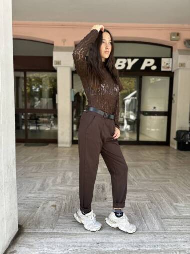 Pantalone punto milano Cacao -Kikisix