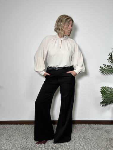 Pantalone a palazzo nero D157 -Susymix