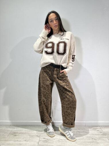 Pantalone a ovetto maculato con stellina -Susymix