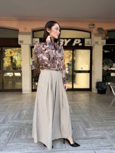 Gonna pantalone in velluto a costine