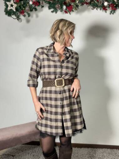 Camicia lunga a quadri