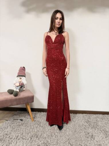 Abito lungo in paillettes Star