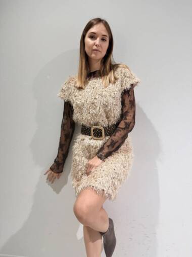 Abito pelosino e paillettes -Susymix