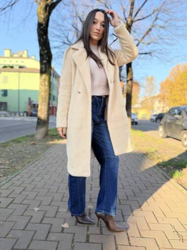 Cappotto pelosino Panna -Susymix