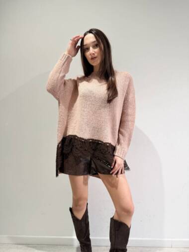 Maxi maglia con pizzo