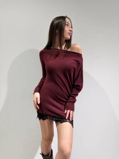 Abitino in maglia con fondo in pizzo -Susymix