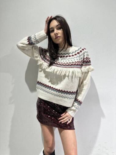 Maglia jaquard con frangette -Susymix