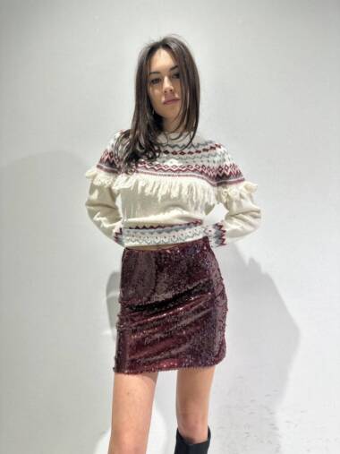 Gonnellina in paillettes bordeaux