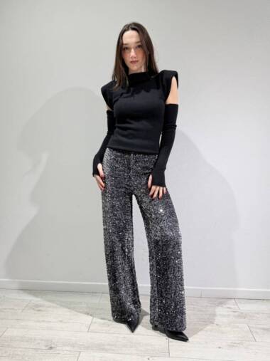 Pantalone in paillettes di ciniglia