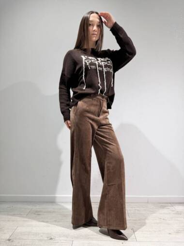 Pantalone a palazzo cacao in velluto