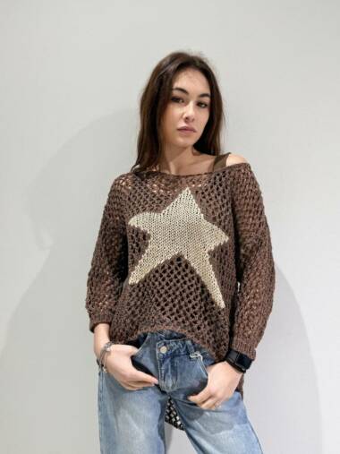 Maglia a rete con stella oro -Susymix