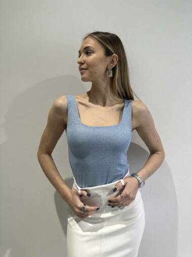 Canotta lurex scollo quadro -Susymix