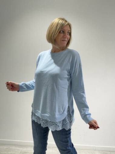 Maglia con fondo in pizzo -Susymix