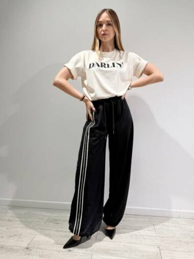 Pantalone baaloon con banda in pizzo -Susymix