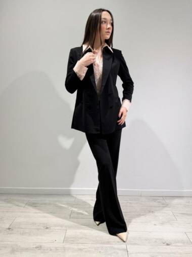 Tailleur con blazer doppio petto Nero